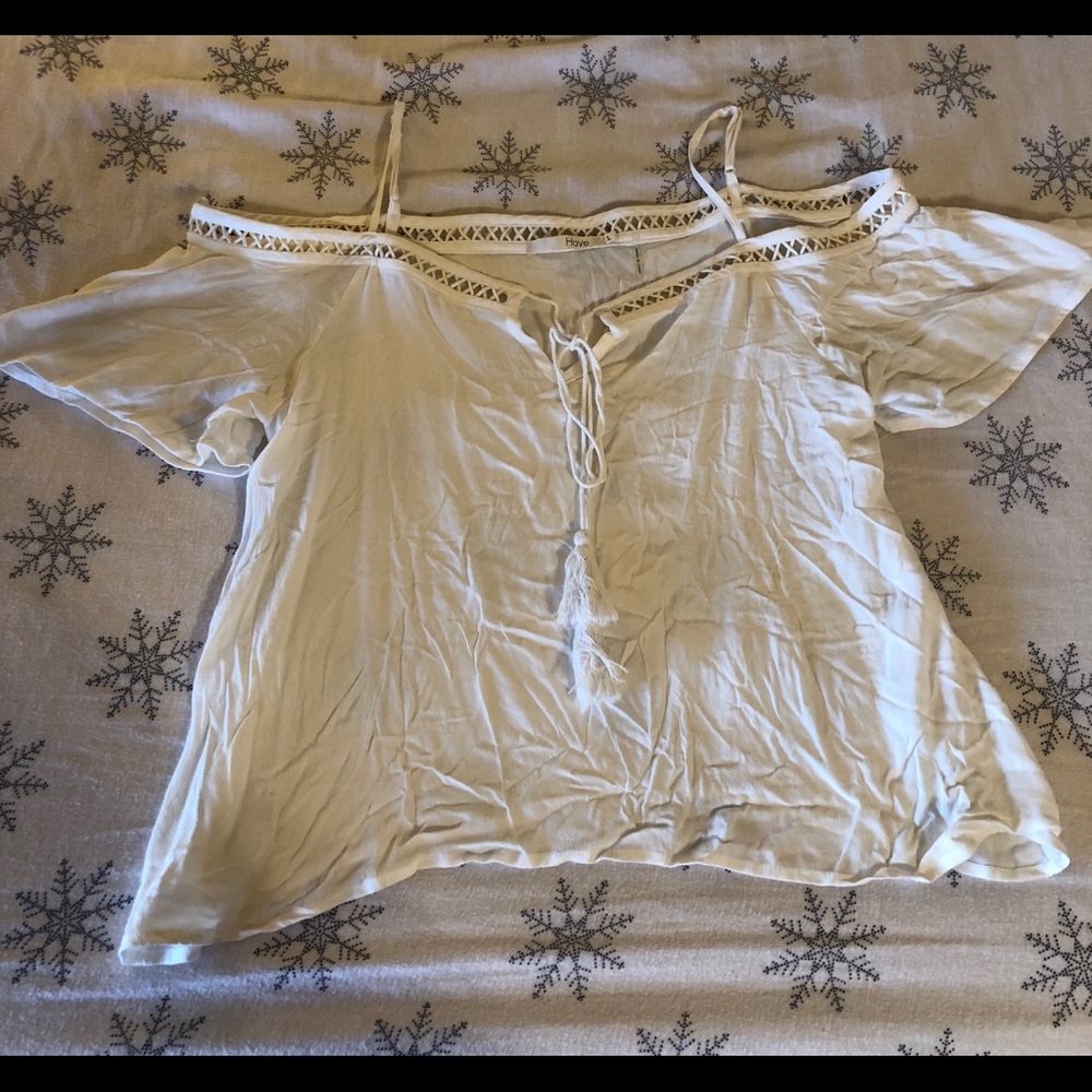 White Off The Shoulder Boho Shirt